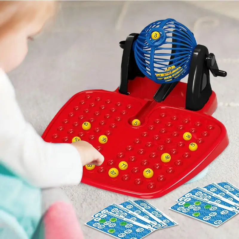 Bingo Cage Lottery Machine Set Family Fun Party Game Simulation Children Desktop Interactive Toys for Club Bar Home
