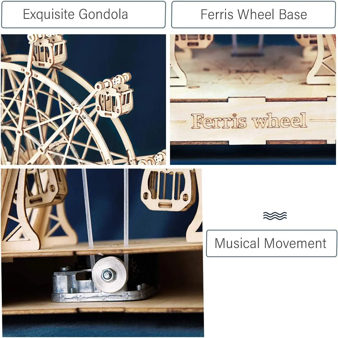 DIY 3D Ferris Wheel Wooden Model Building Block Kits