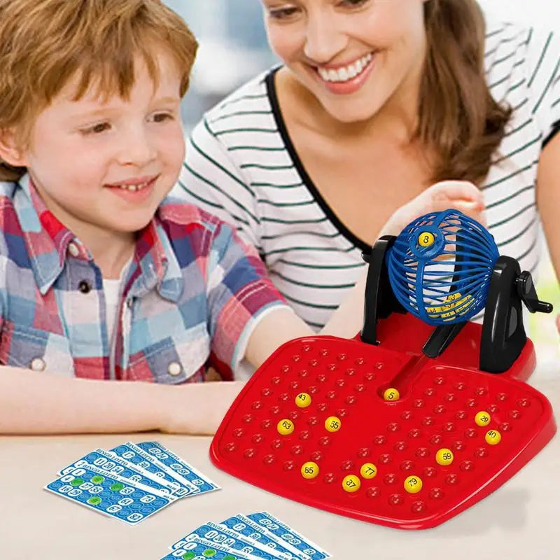 Bingo Cage Lottery Machine Set Family Fun Party Game Simulation Children Desktop Interactive Toys for Club Bar Home