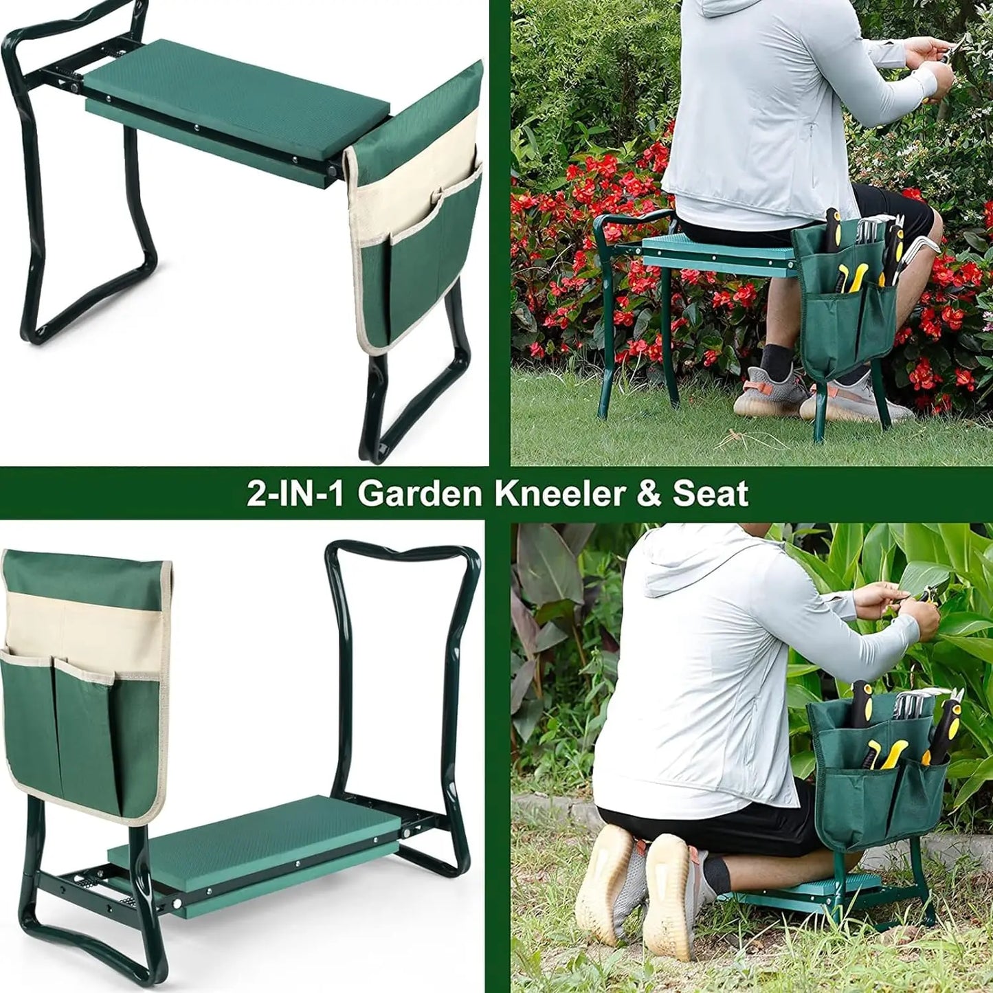Upgraded Folding Garden Kneeler and Seat,