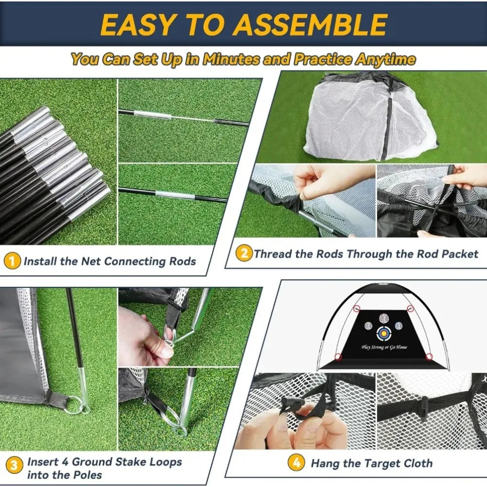 10x7ft Golf Practice Net with Golf Mat