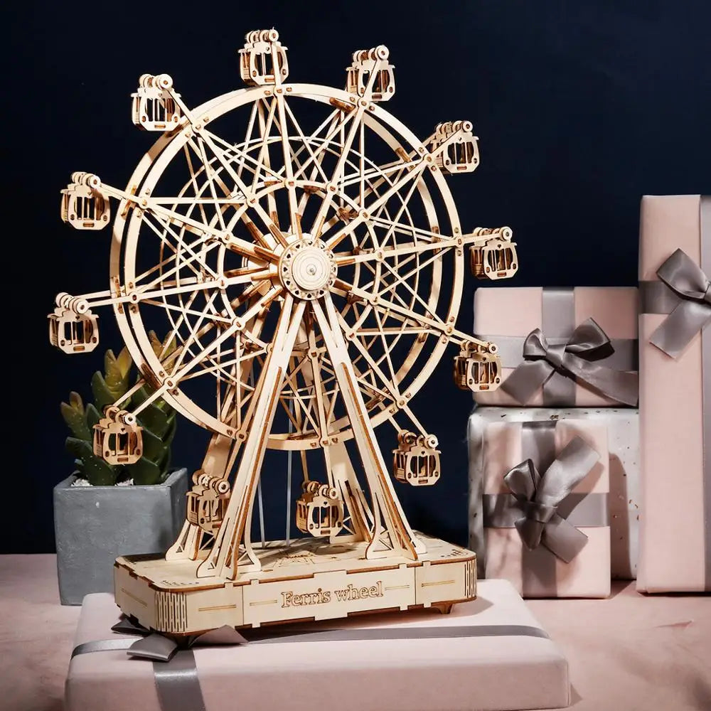 DIY 3D Ferris Wheel Wooden Model Building Block Kits