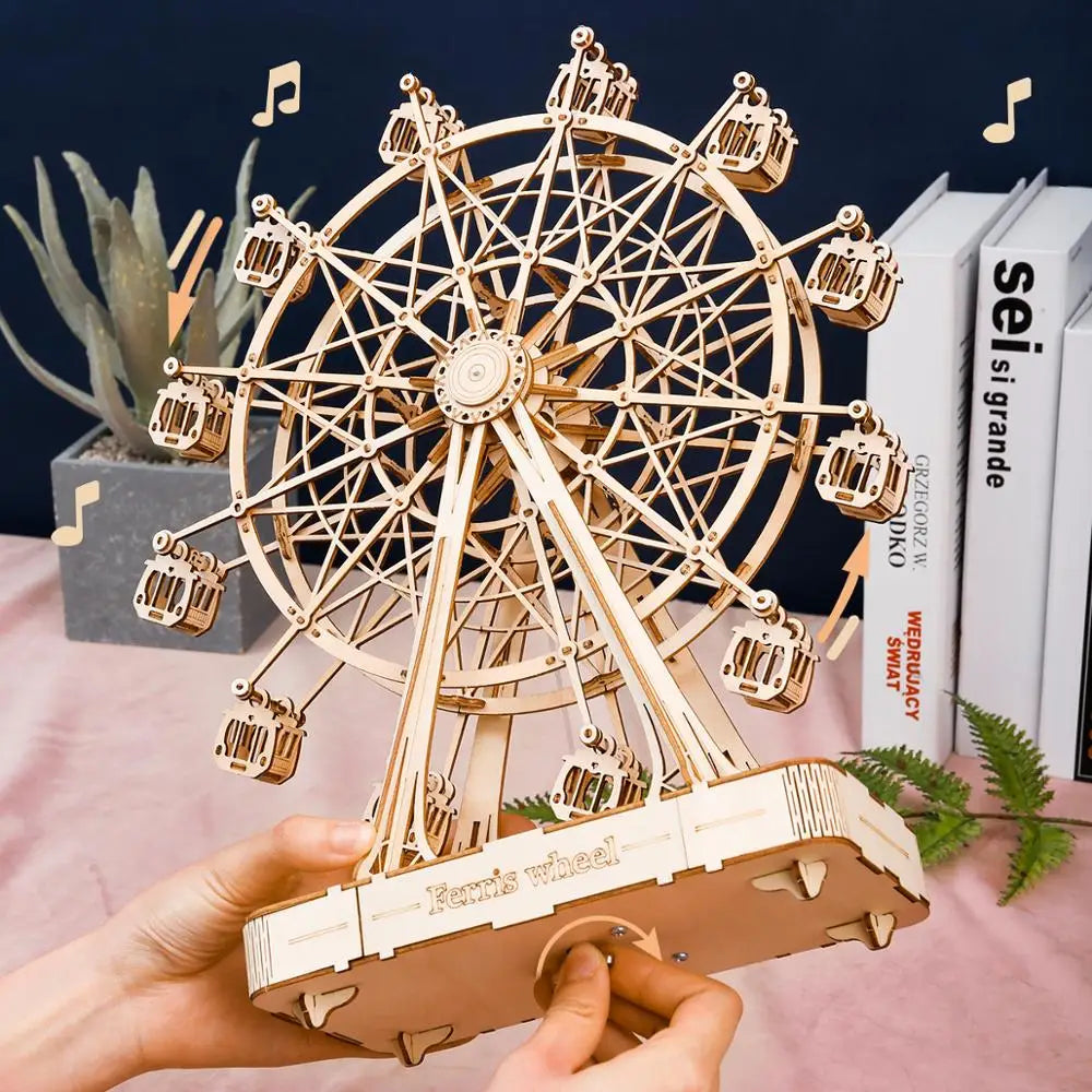 DIY 3D Ferris Wheel Wooden Model Building Block Kits