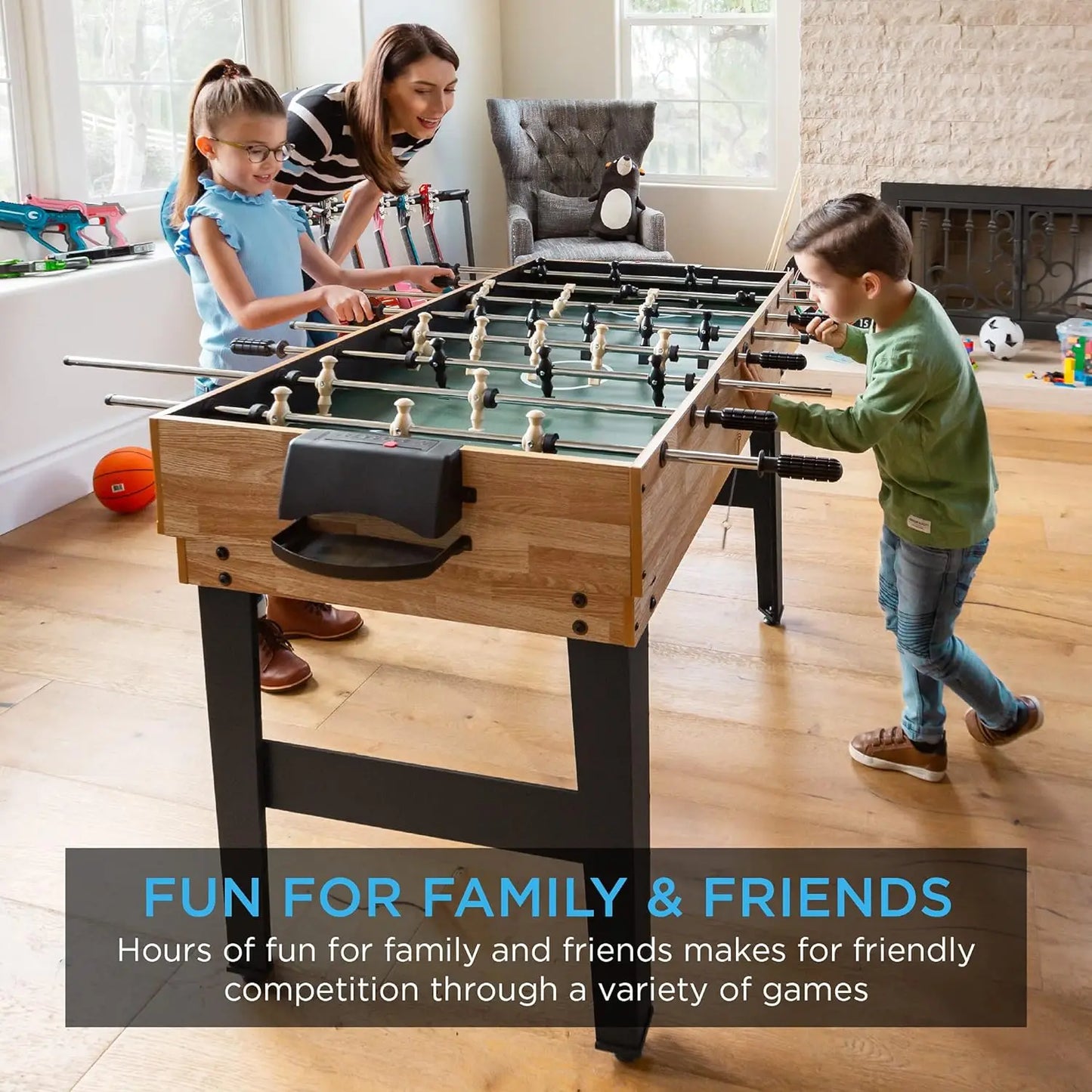 2x4ft 10-in-1 Combo Game Table Set for Home, Game Room, Friends & Family w/Hockey, Foosball, Pool, Shuffleboard,