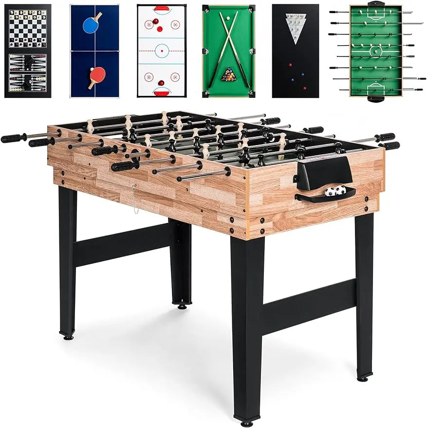 2x4ft 10-in-1 Combo Game Table Set for Home, Game Room, Friends & Family w/Hockey, Foosball, Pool, Shuffleboard,