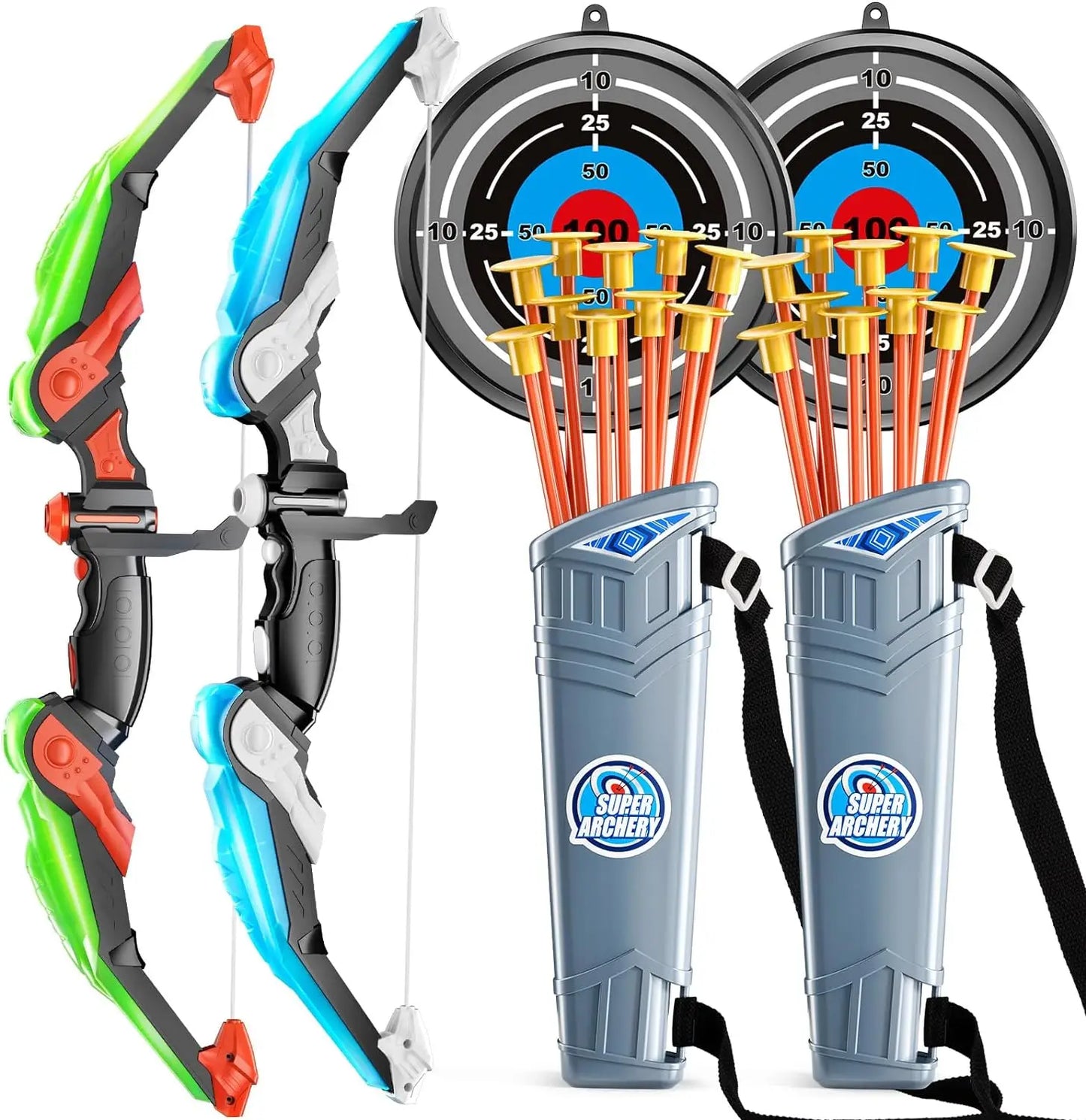 LED Light Up Archery Toys Set for Kids Ages 4-8 8-12