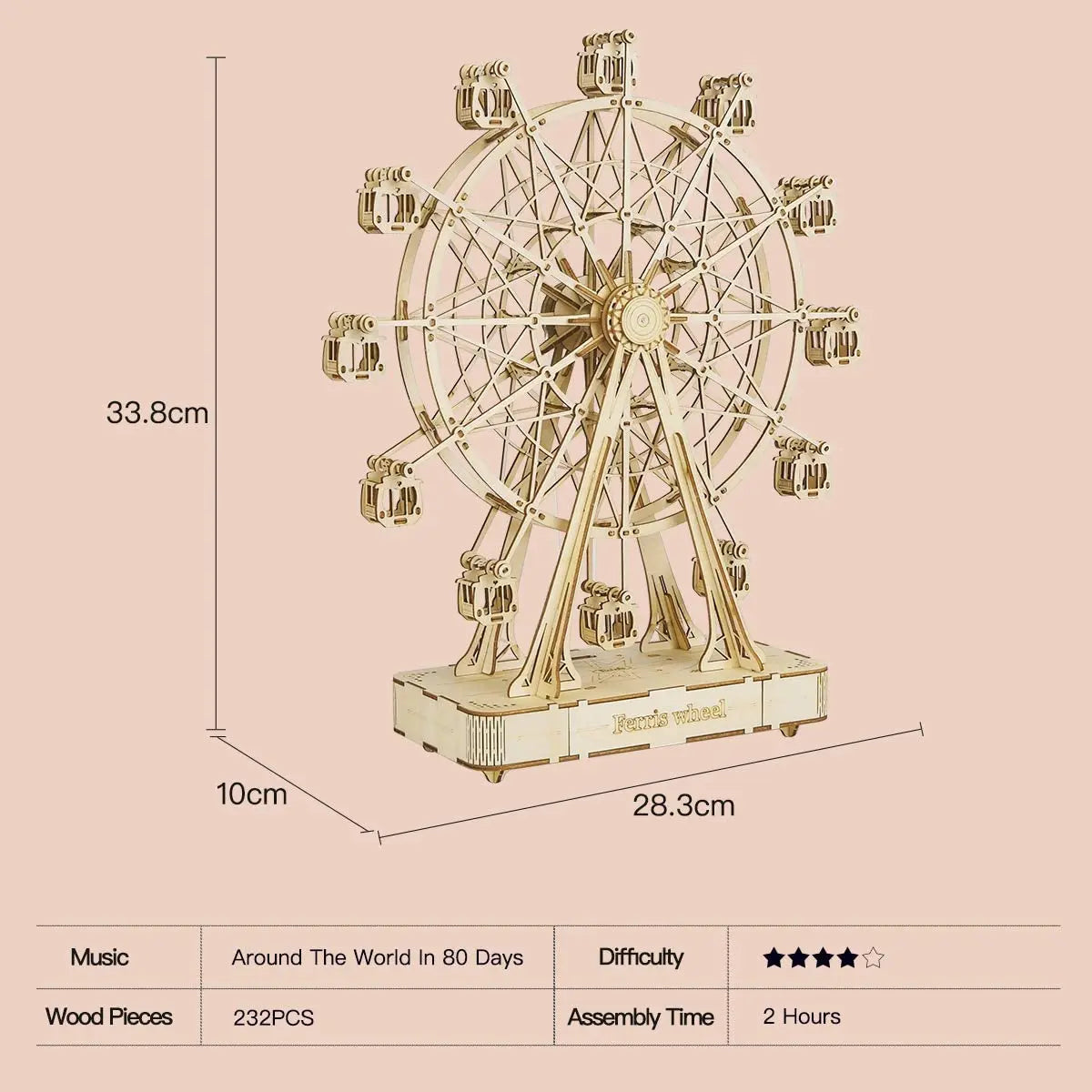 DIY 3D Ferris Wheel Wooden Model Building Block Kits