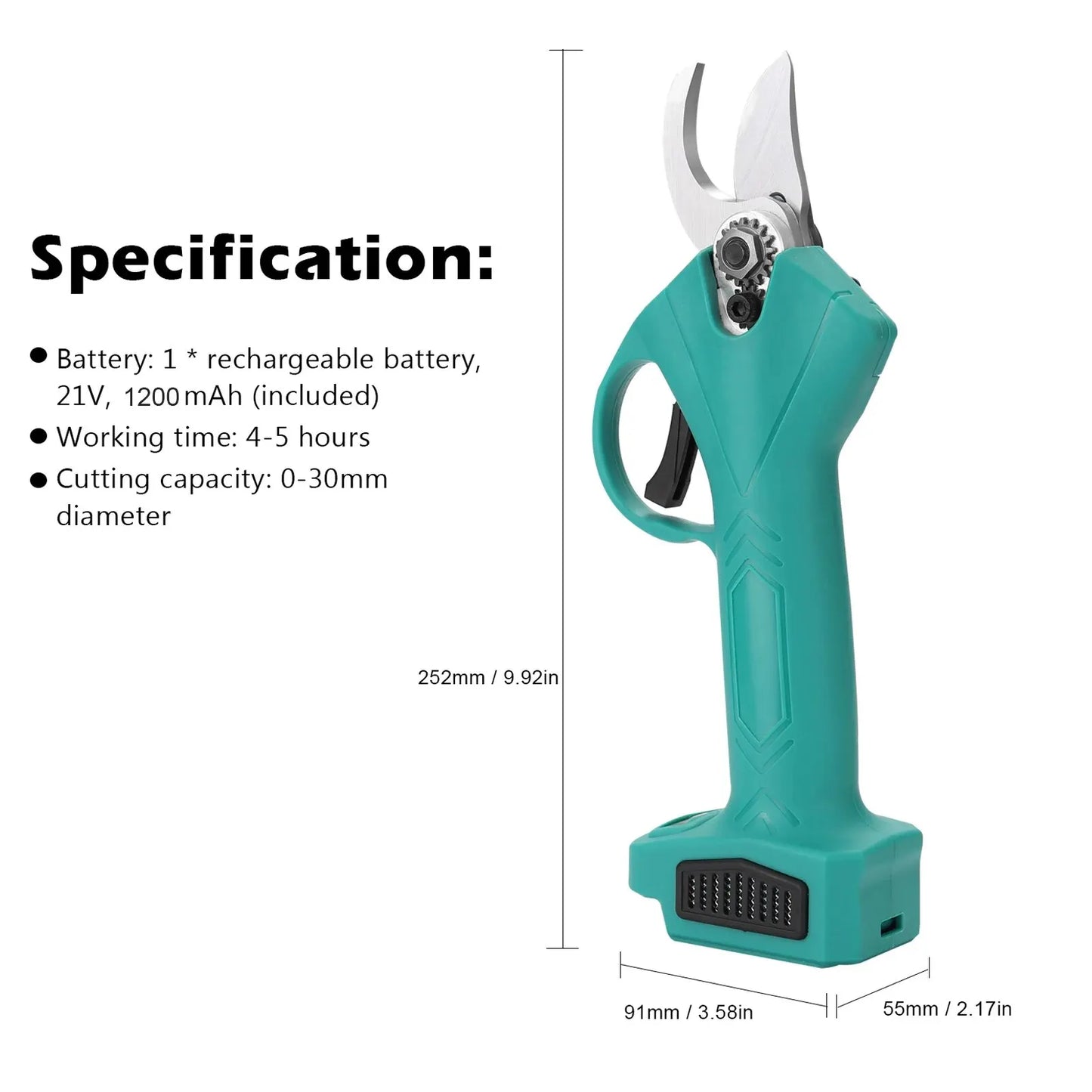 Electric Pruner Rechargeable Battery Pruning Shears Garden Cutter