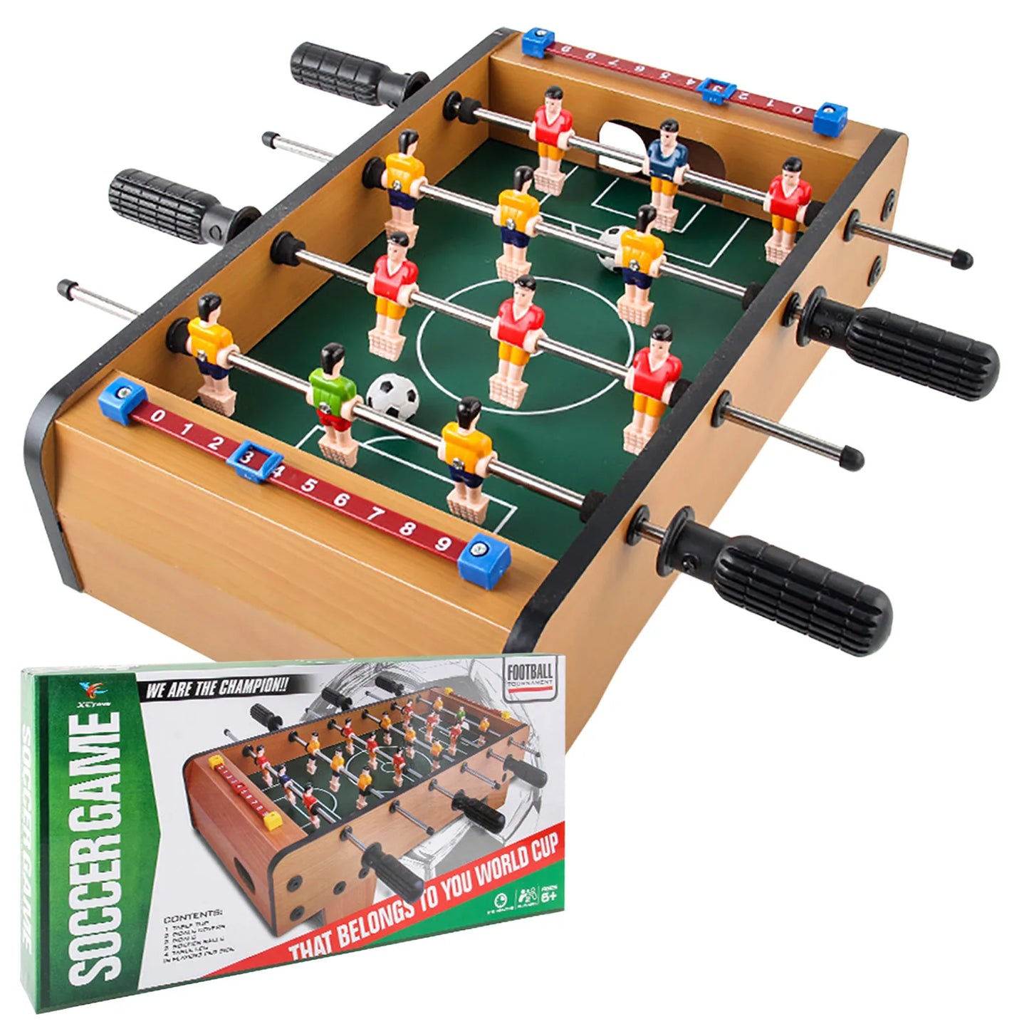 Foosball Table Mini Football Table Game 2 Footballs Classic Recreational Hand Soccer Game For Kids Family Night Parties Game